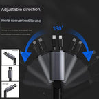 Universal 4-in-1 Retractable Charger – Fast Charging for Multiple Devices