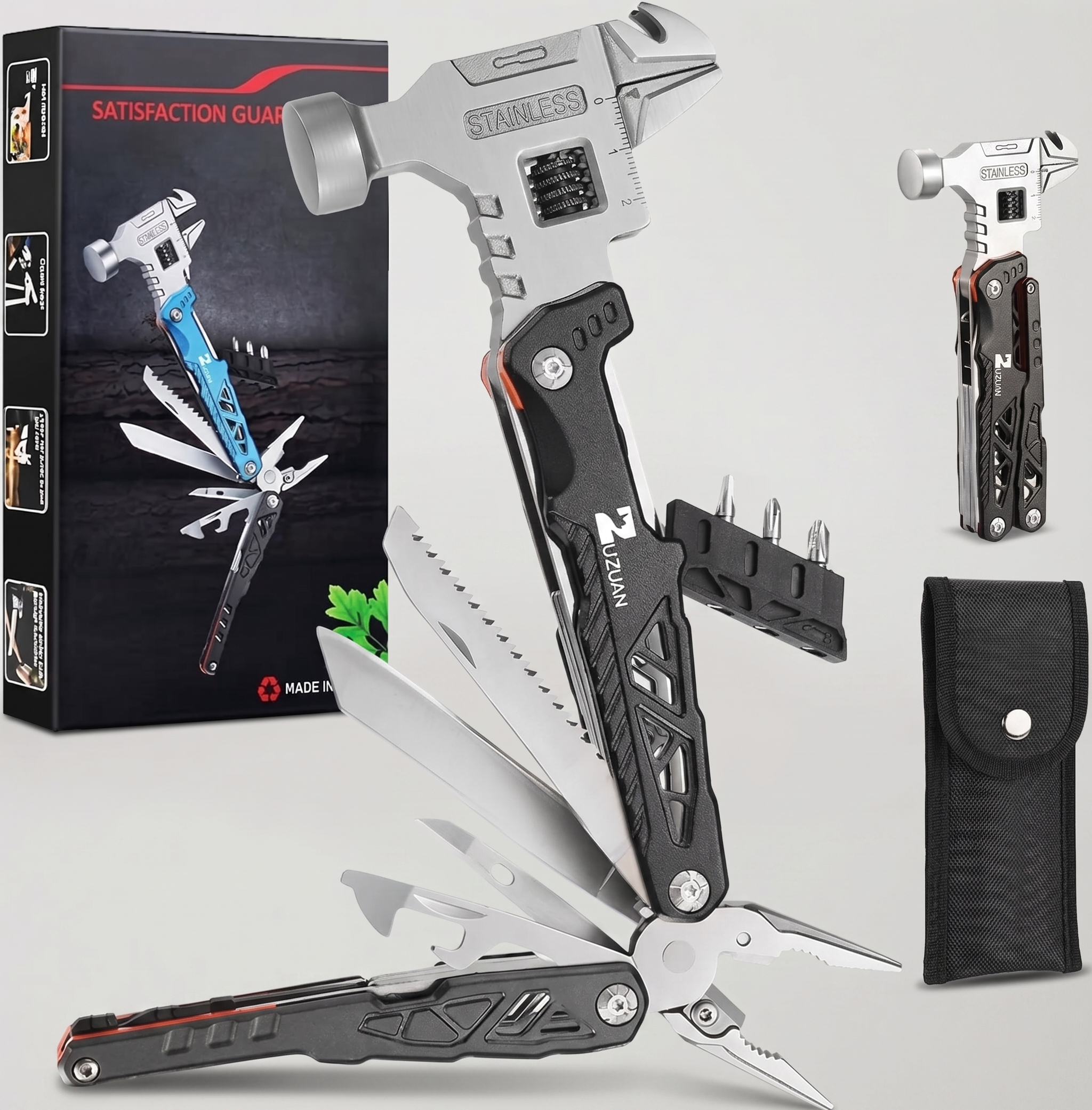 18-in-1 Stainless Steel Multitool – Compact Everyday Carry Tool