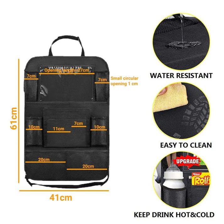 Car Seat Back Organizer – Hanging Storage Bag with Multiple Pockets