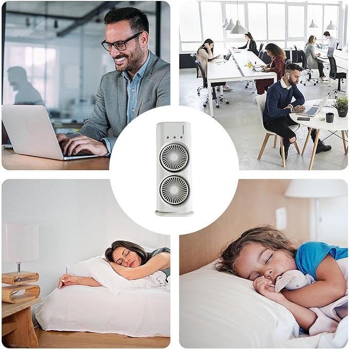 Dual Head Spray Fan – USB Rechargeable Personal Cooling Fan