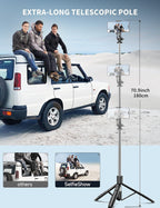Selfie Stick Tripod – Bluetooth Remote for iPhone & Android