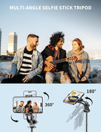 Selfie Stick Tripod – Bluetooth Remote for iPhone & Android