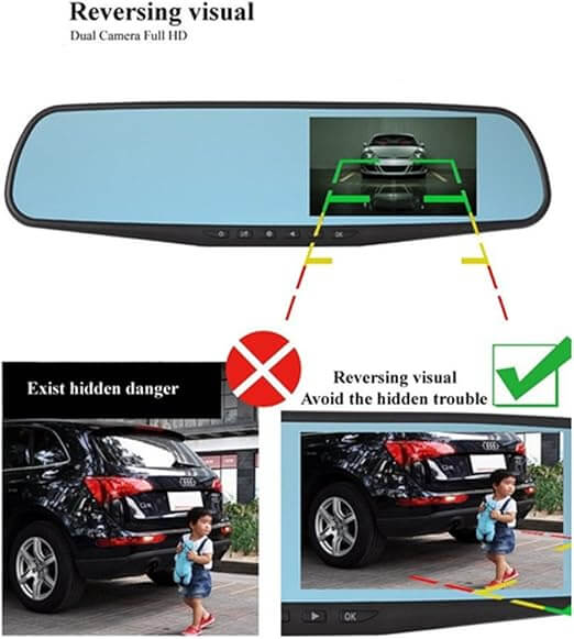 Vehicle Blackbox DVR 1080P – Rear View Mirror Dash Cam