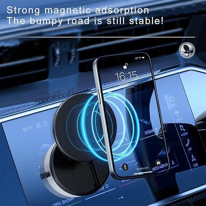 Magnetic Car Phone Mount – Strong Suction Cup with 360° Rotation