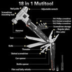 18-in-1 Stainless Steel Multitool – Compact Everyday Carry Tool